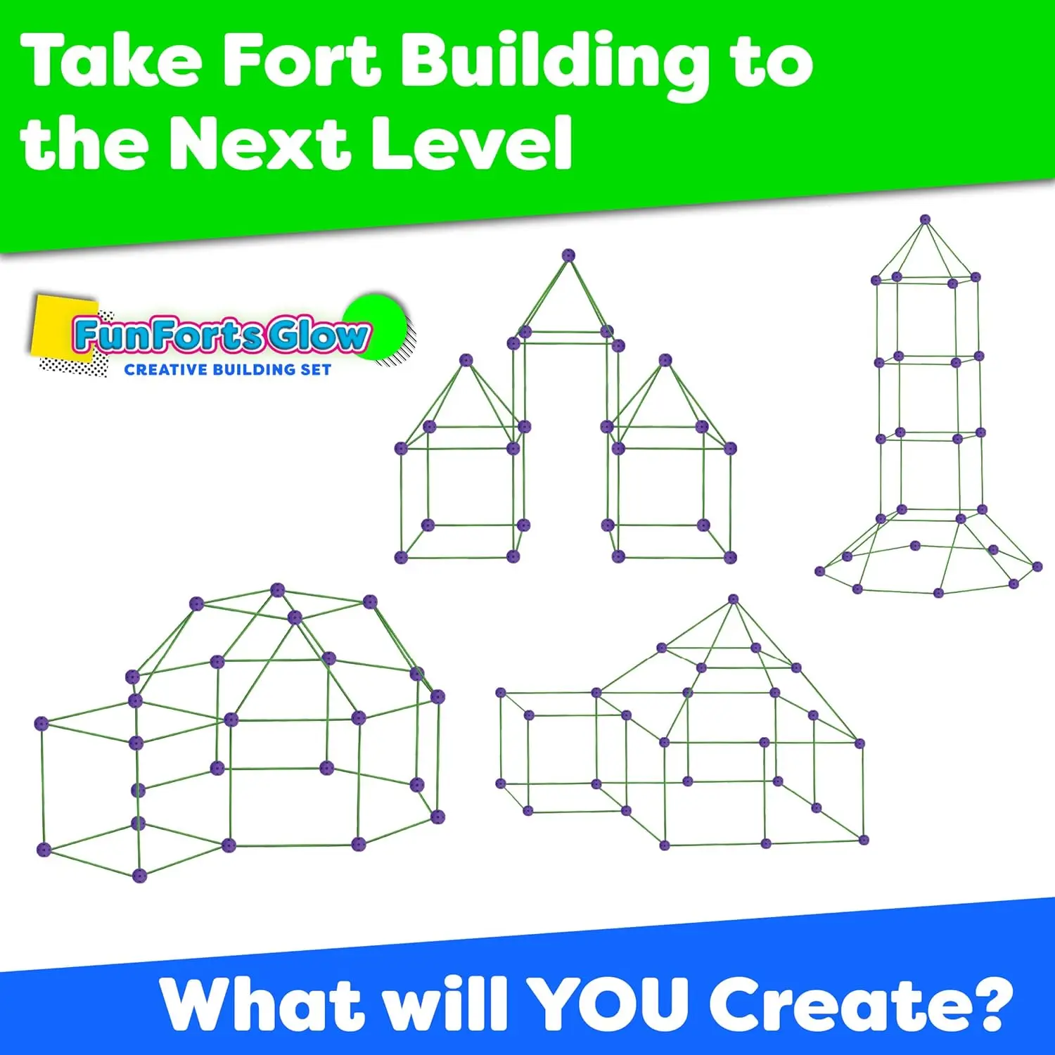 200 ชิ้นสร้างสรรค์ของเล่นเด็ก Fort Building Kit Glow in the Dark ปราสาทอุโมงค์เล่นเต็นท์เกมของเล่นเพื่อการศึกษาของขวัญวันเกิด