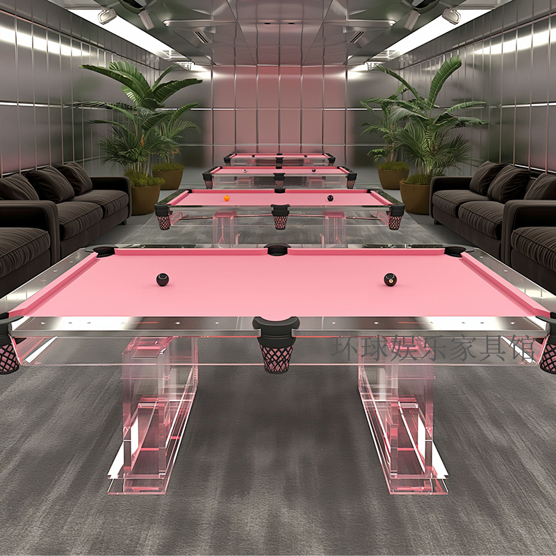 อิตาเลี่ยนสไตล์หรูหราในครัวเรือนอะคริลิคสีชมพูโต๊ะบิลเลียดDesigner Villa Mansion Entertainment Club