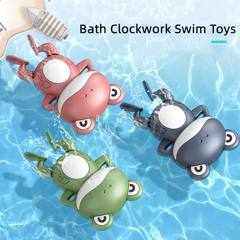 Juguetes de baño con mecanismo de relojería, natación de verano para niños, baño, ducha, muñecas, juego de agua, baño de bebé, bonitas animales para bañera, ranas divertidas