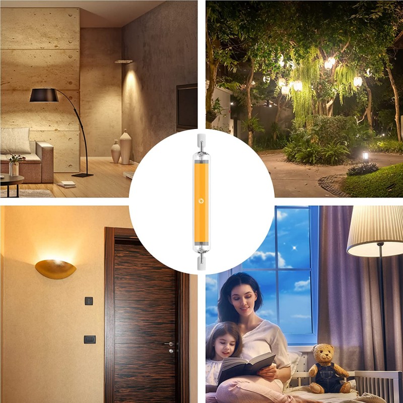 LED R7s COB 유리 튜브 슈퍼 밝은 118mm J118 78mm J78 COB 전구 AC110V 120V 130V 220 240V 홈 할로겐 램프 교체