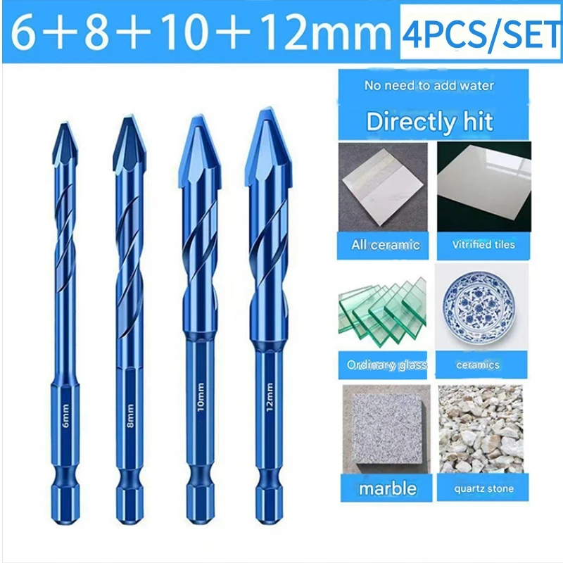 10/5/4/1PCS High-strength Eccentric Drill Bits For Glass Tile And Concrete Drilling Tools 6/8/10/12mm Drilling Tool Set
