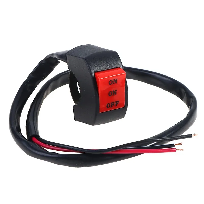Interruptores de faros LED, botón de interruptor de manillar de motocicleta de tres líneas, interruptor de luz de conducción, botón de interruptor de motocicleta