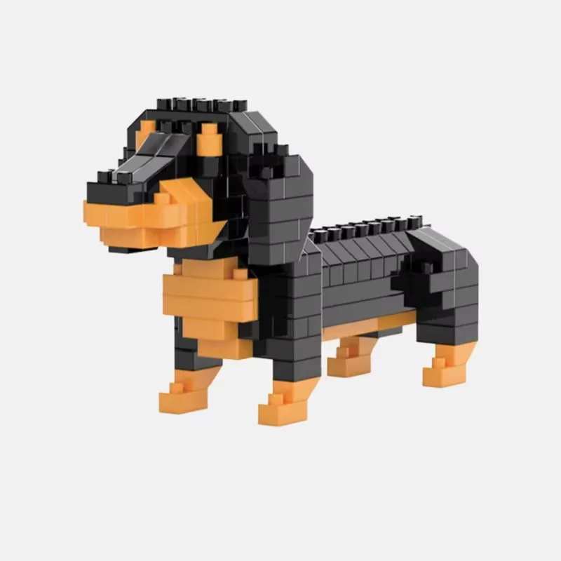 Quebra-cabeça infantil, série de animais de construção, brinquedo para cachorro de estimação, montagem diy, conjunto de micropartículas, móveis, ornamentos, presente de aniversário