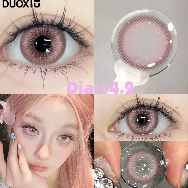DUOXIU 2Pcs New Pattern Color Colored Contact Soft Circular Lenses Beauty Pupil Eyes Makeup High Quality Halloween  Cosplay