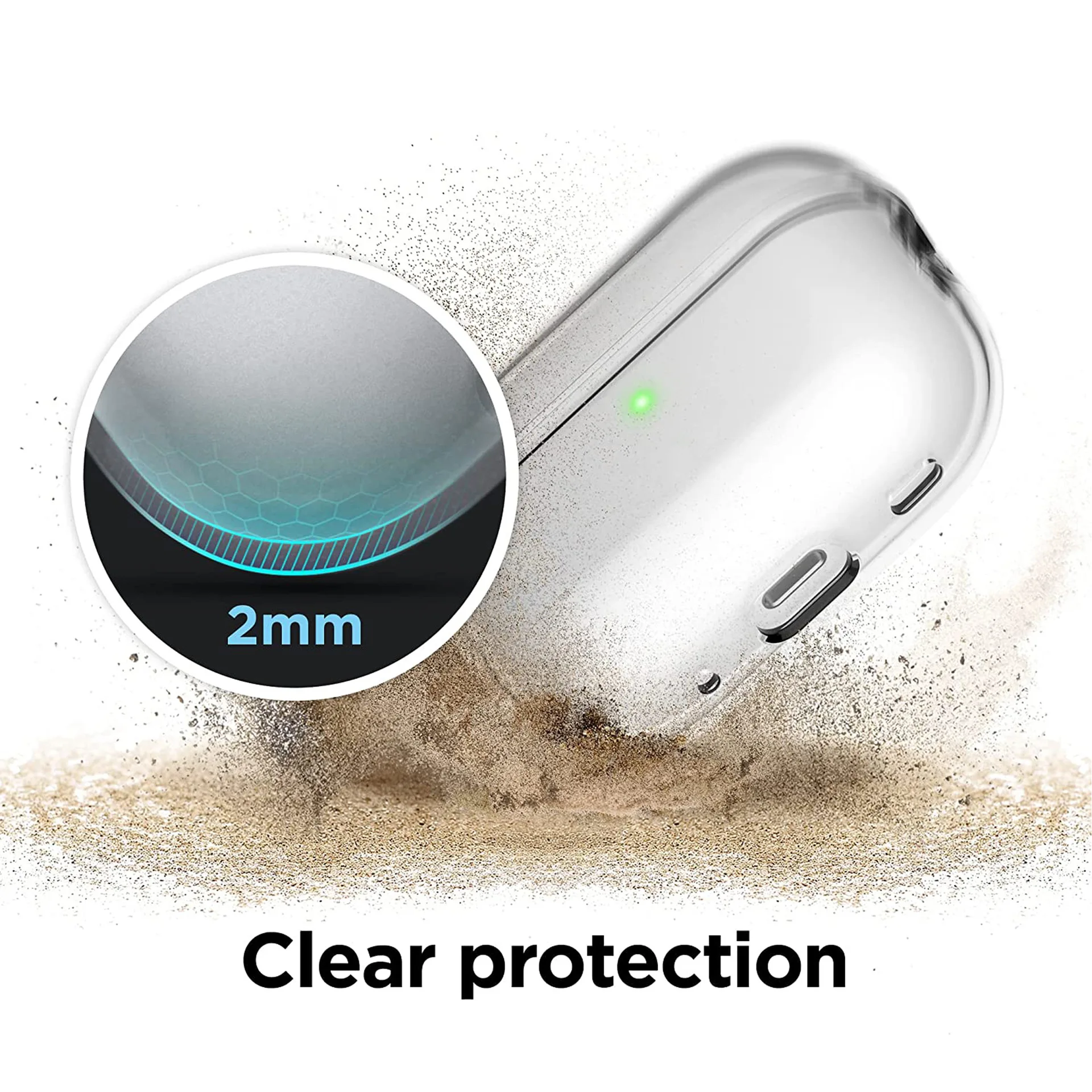 Suitable for airpods pro2 protective case TPU Apple Bluetooth headset condase lanyard protective case set
