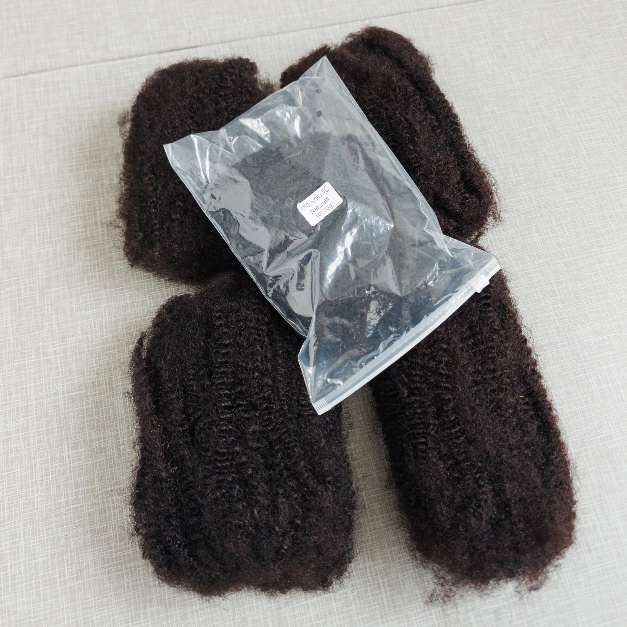 10-18 Polegada 4c afro kinky extensões de cabelo humano em massa sem trama brasileiro remy em massa natural para locs trança estilo & uso diário