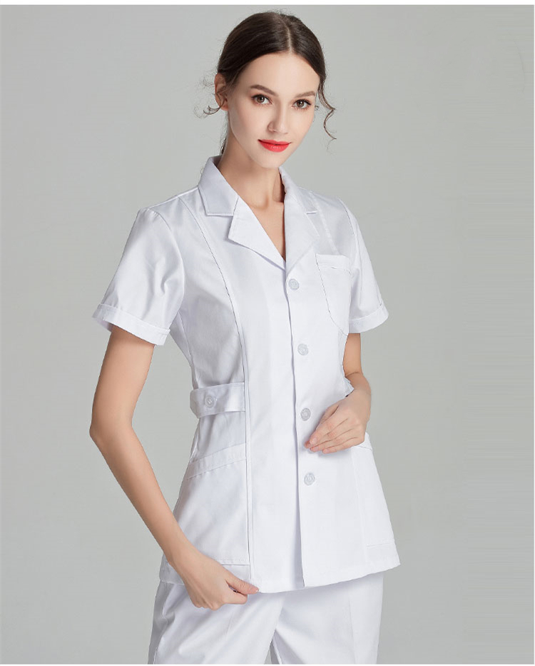 Conjunto de uniformes blancos para enfermera, bata de laboratorio, uniforme médico para mujer, ropa médica rosa de manga larga para salón de belleza