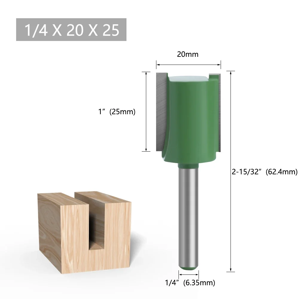 LAVIE 1 PC 1/4mm Shank ตรงบิตทังสเตนคาร์ไบด์ขลุ่ยคู่ Router Bits เครื่องตัดไม้เครื่องมือ C07-002
