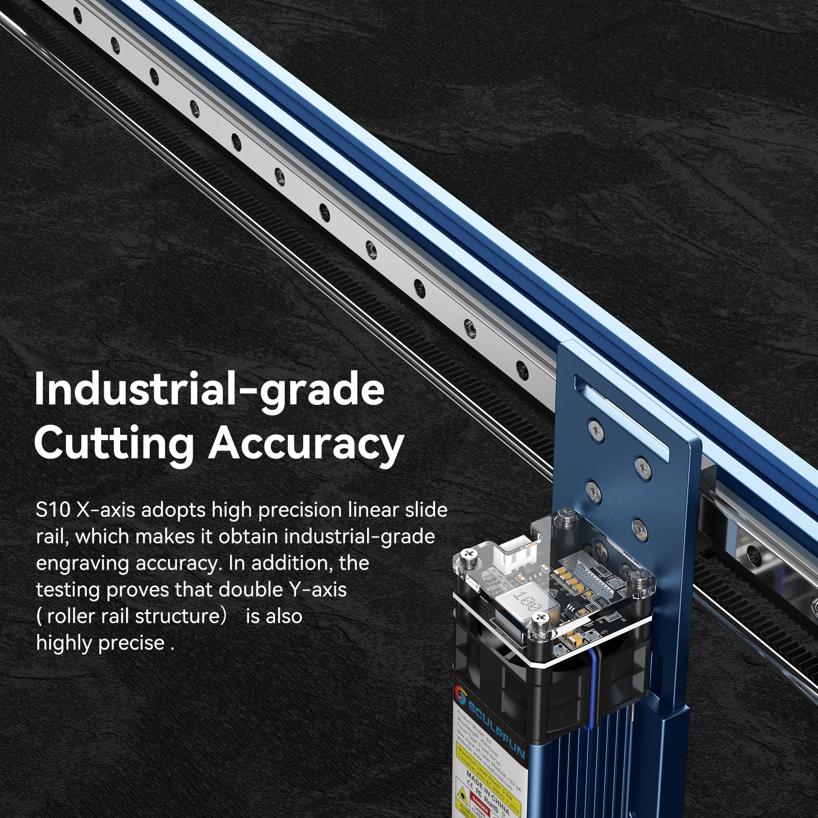 SCULPFUN S6/S6PRO/S9 X-axis Linear Guide Upgrade Kit High Precision Industrial Grade Direct Installation Without Drilling