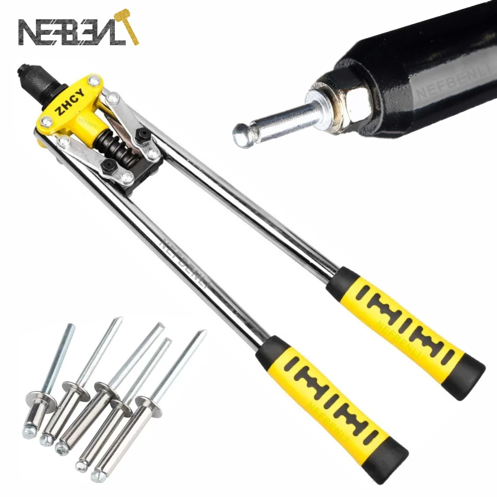 Đinh Tán Súng Hộ Gia Đình Bằng Tay Riveter Đôi DIY Dụng Cụ Chuyên Nghiệp Cấp Hai Tay Cầm Lao Động Tiết Kiệm Kéo Phối Đinh Tán Súng