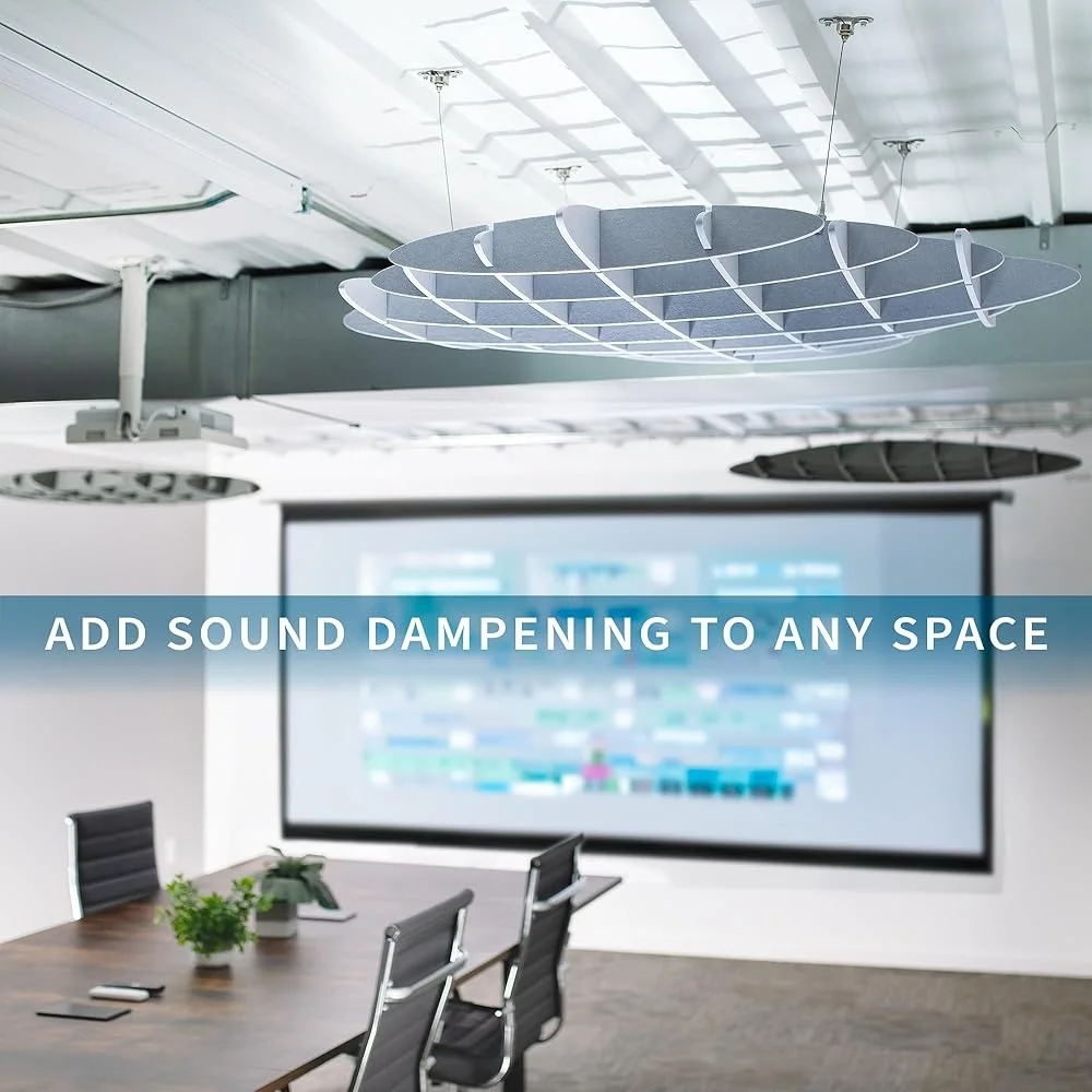 Acoustic Ceiling Waffle Panel Hanging Sound Absorber Lightweight Noise Reduction Chandelier Offices Studios Restaurants