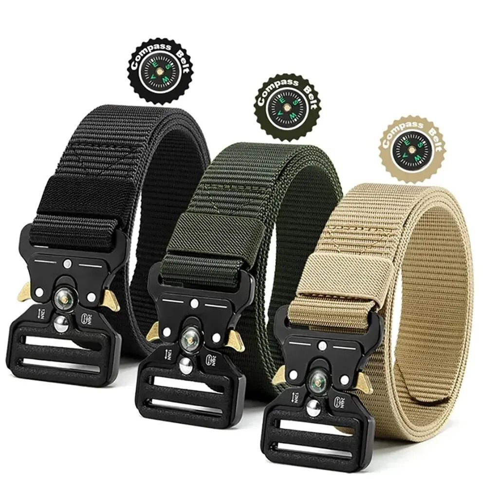 Boussole ceinture tactique extérieure multifonction pour hommes et femmes toile Durable à séchage rapide sangle en Nylon randonnée Camping équipement de Sport