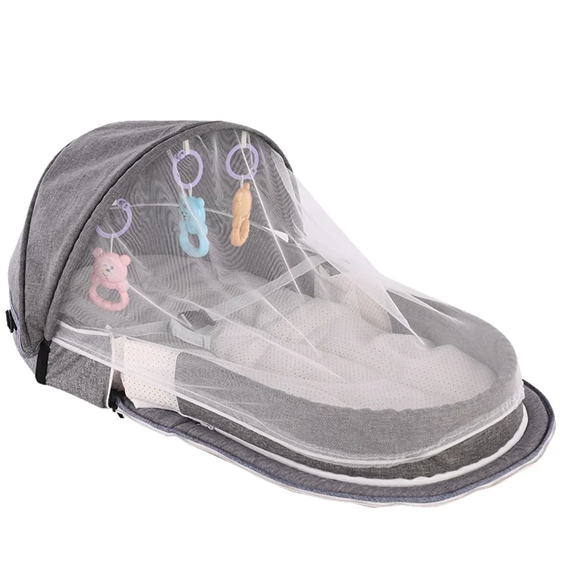 SHGO-cuna portátil para bebé, cama plegable con red y nido de toldo para acampar, Moisés para cama de bebé para bebé
