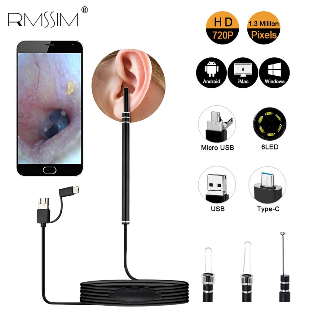 Smart Visual Ear Cleaner Ear Stick Endoscope Earpick Camera Otoscope Ear Cleaner Ear Wax Remover Ear Picker Ear Stick beleza