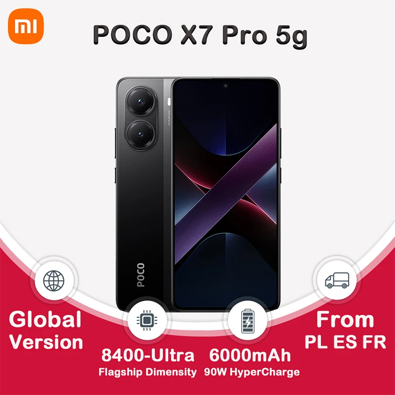 【Marchio+】POCO X7 Pro Smartphone Dimensity 8400-Ultra 6000mAh 90W HyperCharge Display AMOLED da 6,67" NFC Xiaomi HyperOS 2