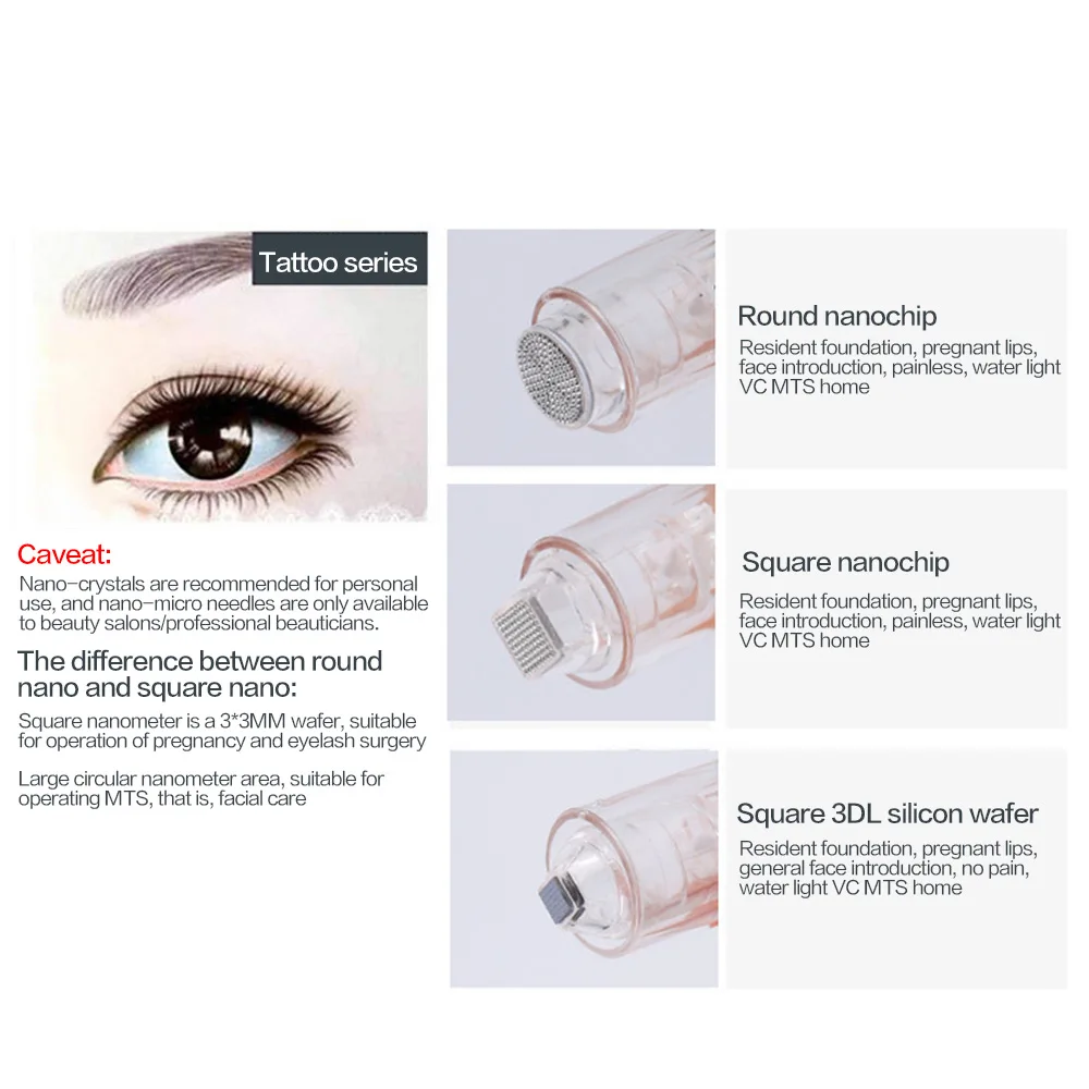 Screw Microneedling Cartridge DermaPen 10pcs Professional Dermapen Mesotherapy Needle MTS Microneedle Drag Nano Cartridge Bbglow