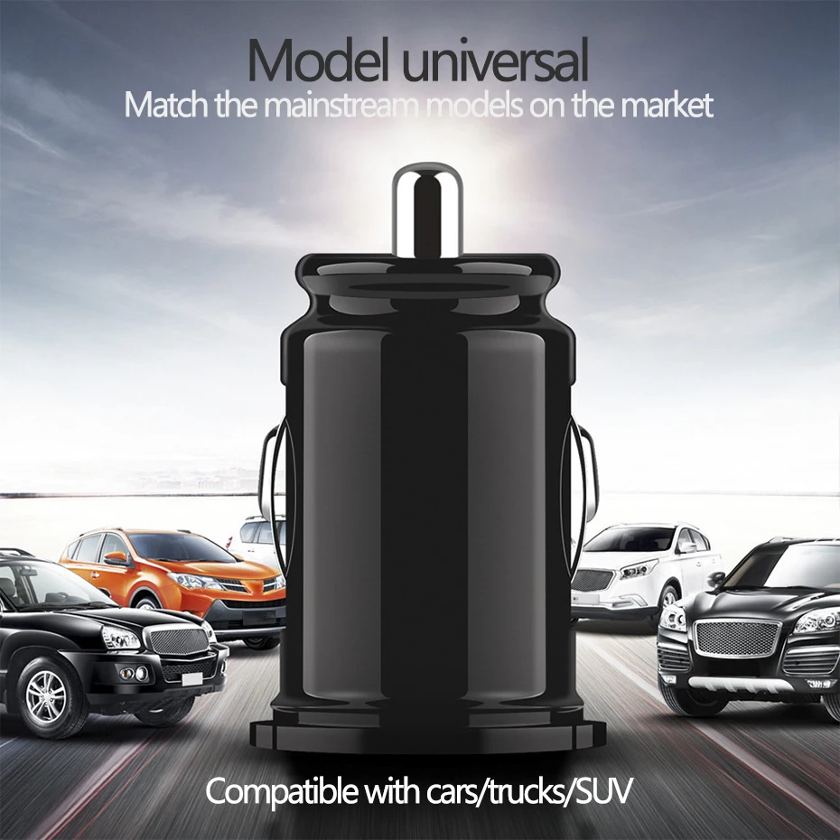 Dual Usb Autolader 2. 4a 5V 2 Poort Sigarettenaansteker Usb Power Adapter Snel Opladen Auto Telefoon Oplader Voor Alle Smartphones