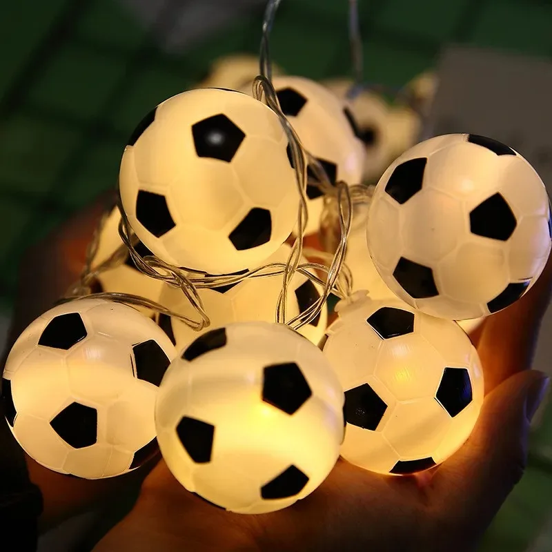 10 LEDs ไฟสตริงฟุตบอล DIY ฟุตบอลอุปกรณ์เสริมบรรยากาศสําหรับบาร์คลับปาร์ตี้ตกแต่งแฟนอุปกรณ์