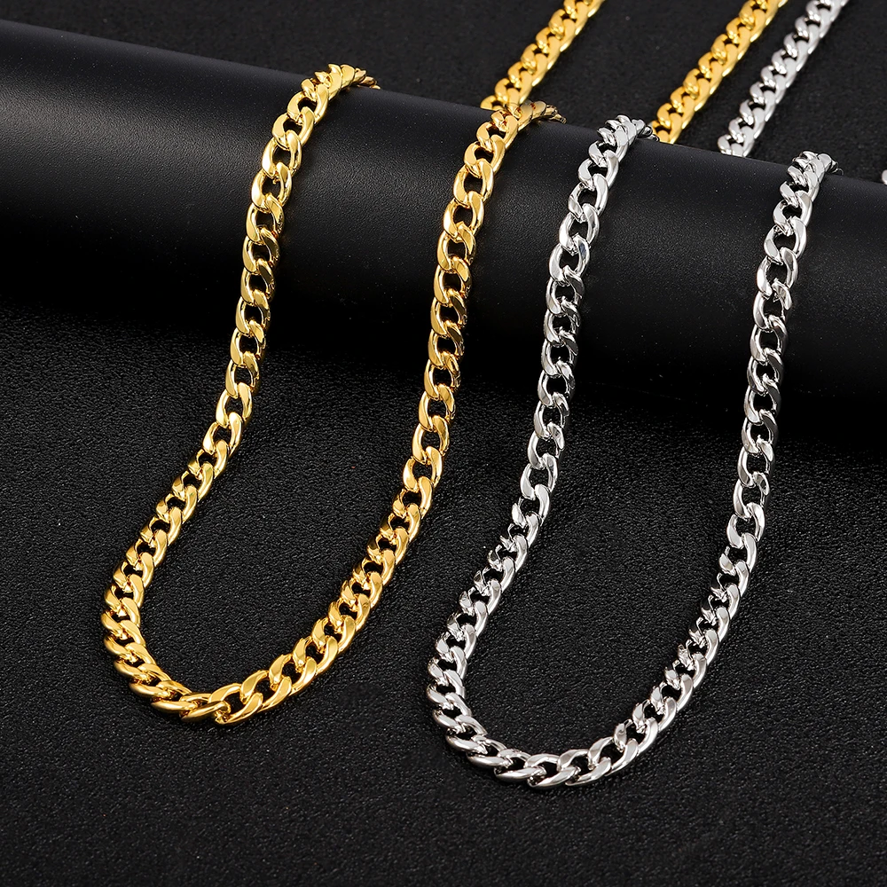 คุณภาพสูงคลาสสิก Cuban Link Chain สร้อยคอแฟชั่นเครื่องประดับของขวัญผู้ชายและผู้หญิงเหมาะสําหรับทุกโอกาส