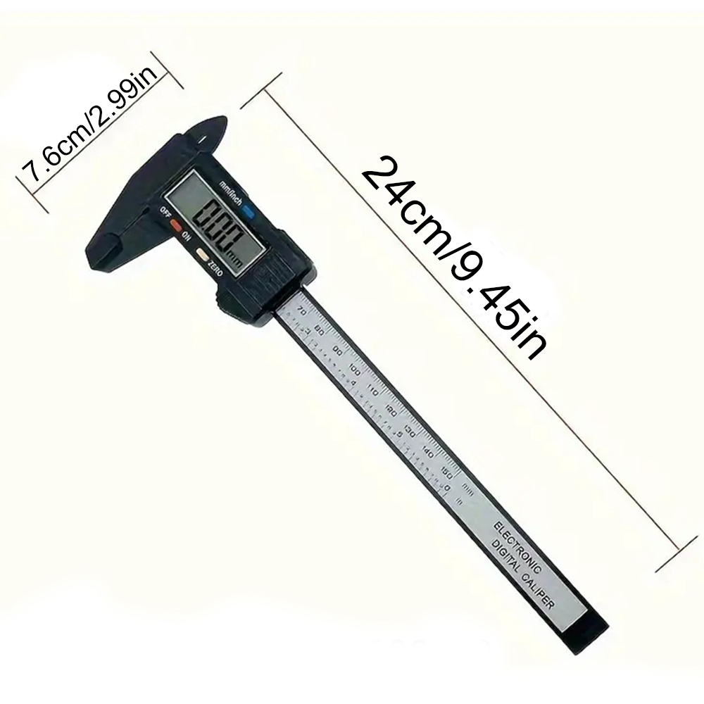 Calibrador Digital de 0-150mm con pantalla LCD, micrómetro electrónico, herramienta de medición Vernier Digital de fibra de carbono (sin batería)