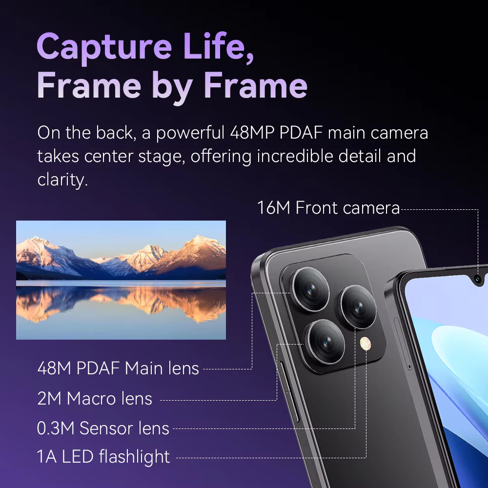 Cubot A40 Android 15 Smartphone 12GB (4GB + 8GB) RAM + 256GB ROM Pantalla de 6,88 "120Hz Octa-core Cámara de 48MP Batería de 5100mAh NFC Face ID