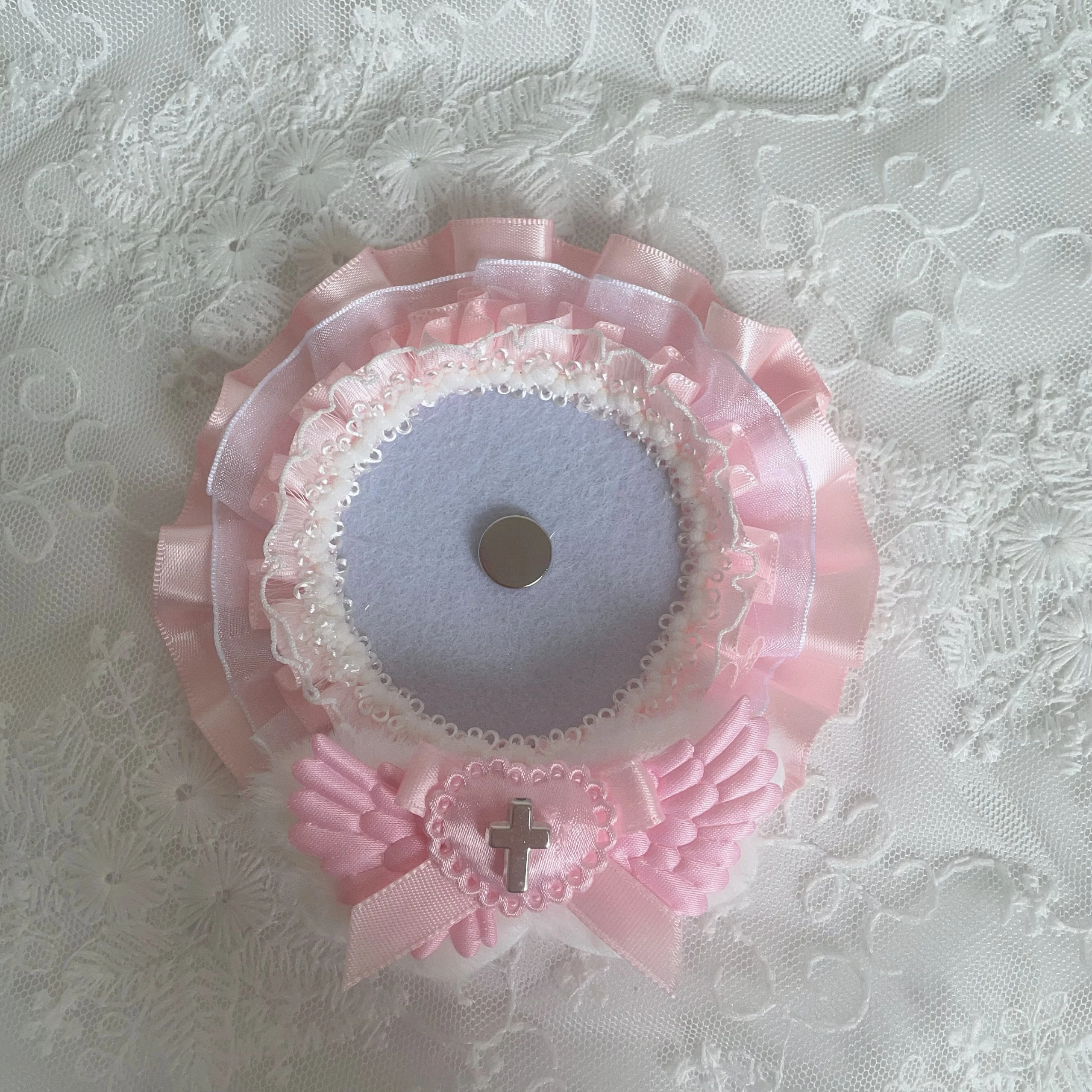 Barra de renda estilo menina fresco multi-camada renda artesanal acabada asas de pelúcia amor arco cruz acessórios emparelhado com estilo de barra pl