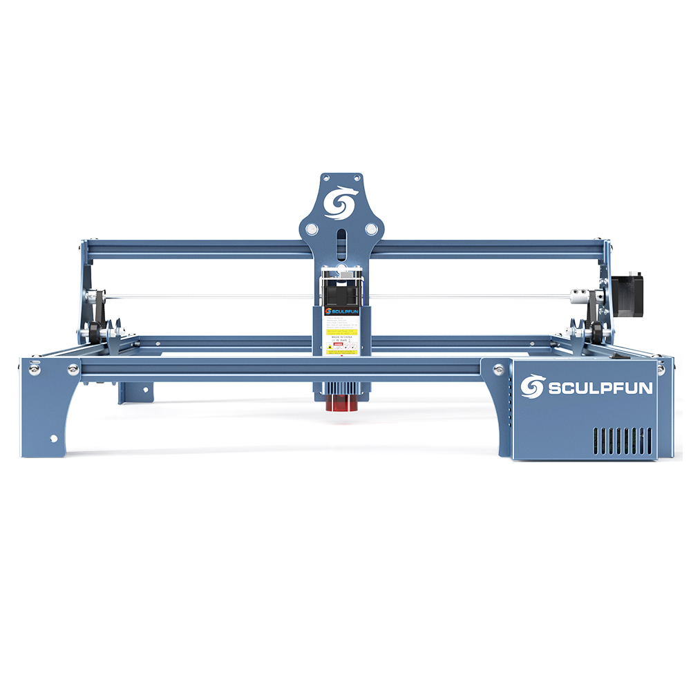 Incisore laser SCULPFUN S9 da 5,5 W, punto compresso ultrafine da 0,06 mm, laser a diodi, alta precisione da 0,08 mm, area di incisione 410 * 420 mm