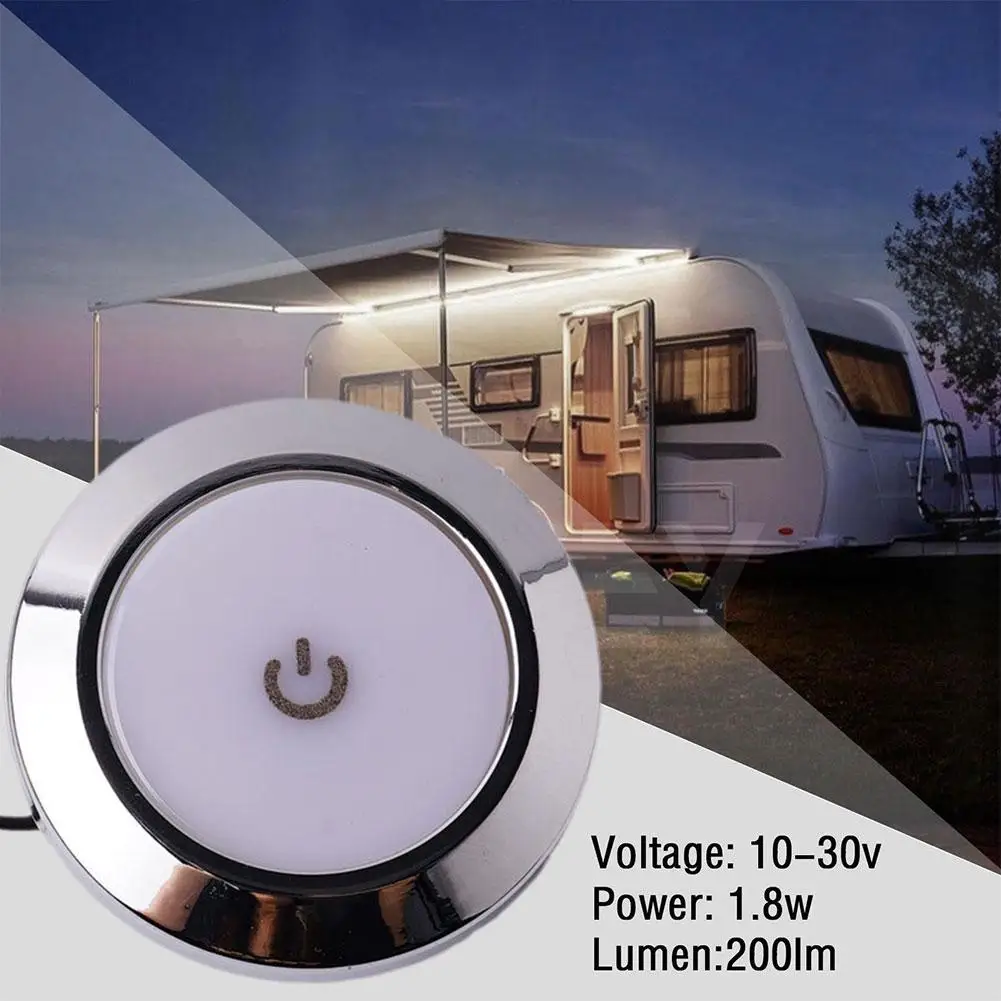 Luz LED de techo Interior para RV, 12V, con interruptor, 5W, luz Led redonda para Interior de coche, lámpara de techo interior para Camper y barco