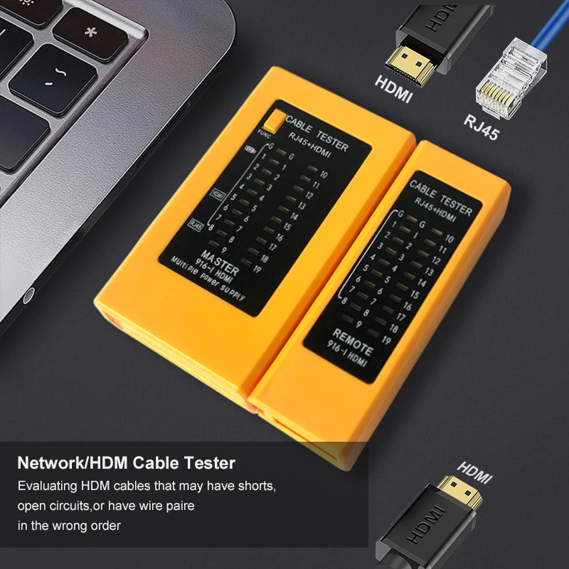Тестер HDMI-кабеля и тестер сетевого кабеля - Многофункциональное устройство для тестирования HD-монитора и подключения к Ethernet