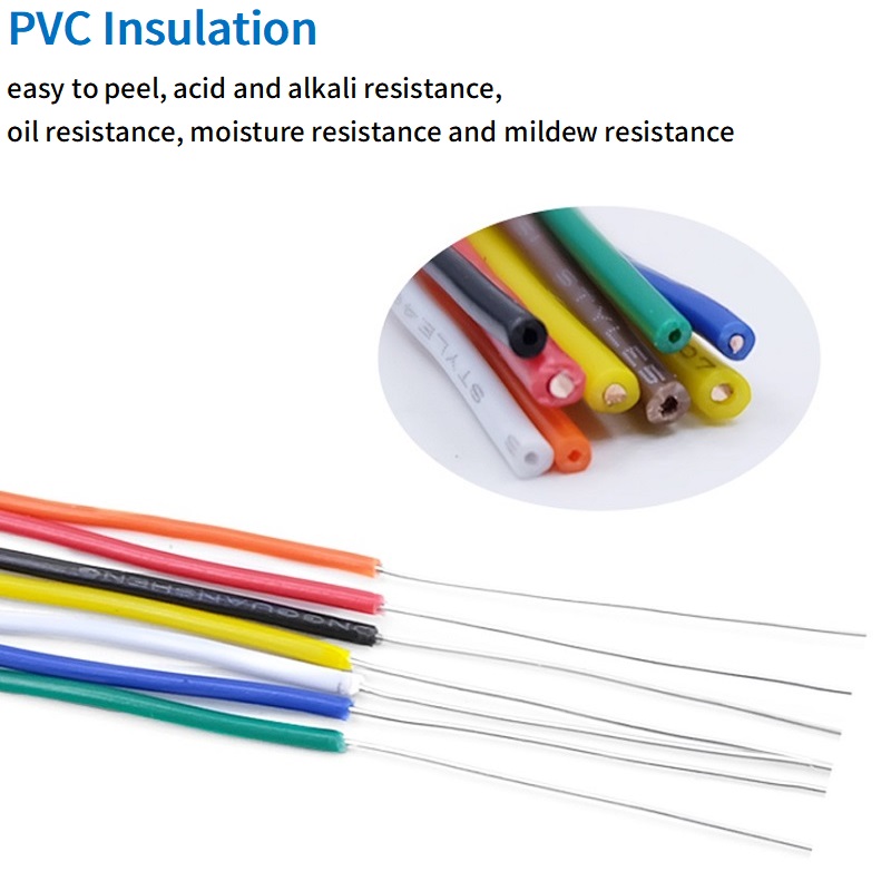5/20M Đơn Lõi Dây Đồng 26 24 22 20 18 16 14 AWG Cách Điện PVC Chắc Chắn Mạ Thiếc xi Mạ Đường LED DIY Thiết Bị Điện Cáp