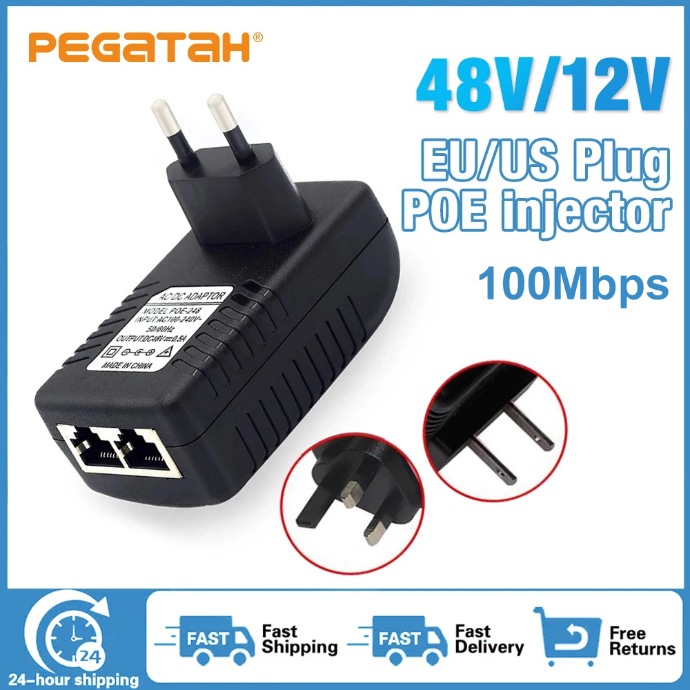 48V/12V POE Injektor Ethernet CCTV Netzteil 0,5A/2A 24W POE für IP Kamera IP Telefone POE Schalter Netzteil EU/US Option