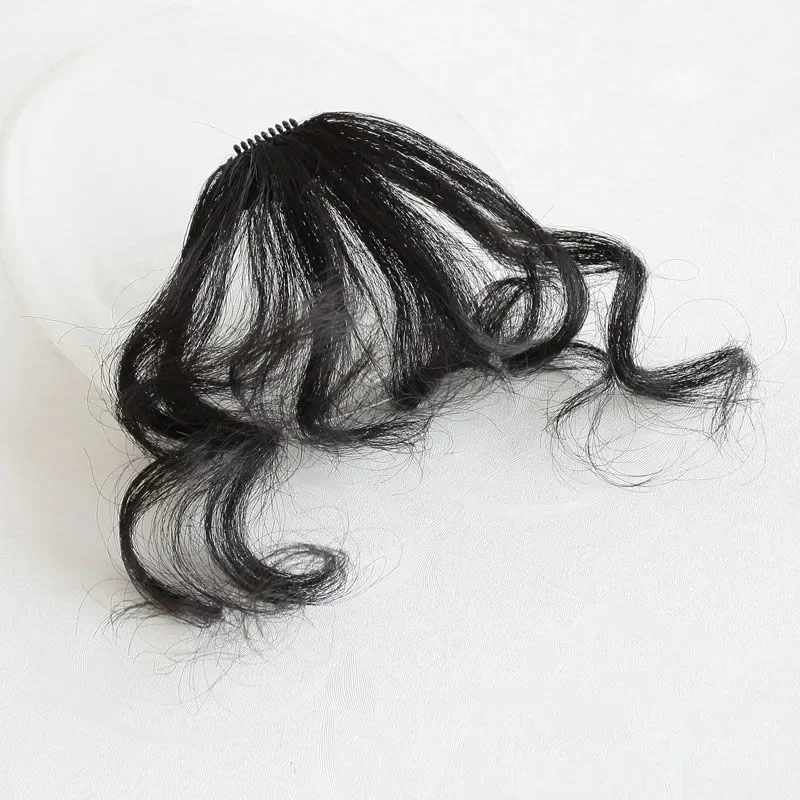 Extensión de cabello con flequillo de aire falso a la moda, flequillo de estilo cómico, Clip esponjoso Natural, extensión de cabello con flecos frontales, pieza de peluca