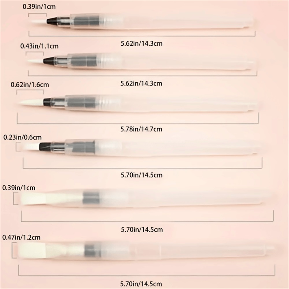 3/6pcs Watercolor Brush Pen Set - Easy Refill, Ideal For Beginners & Artists Watercolor Brushes