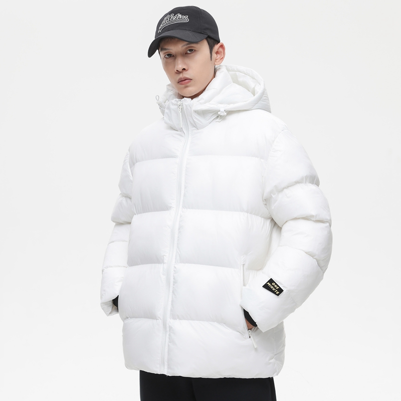 Parkas con capucha y cremallera para hombre, chaquetas acolchadas de algodón, ropa con capucha de Color sólido, chaquetas impermeables cálidas, abrigos de invierno