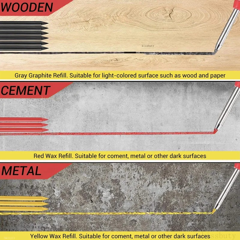 2.8mm Solid Carpenter Pencil Mechanical Pencil with Built-in Sharpener Carpentry Long Head Carpenter Pencil Stationery Supply