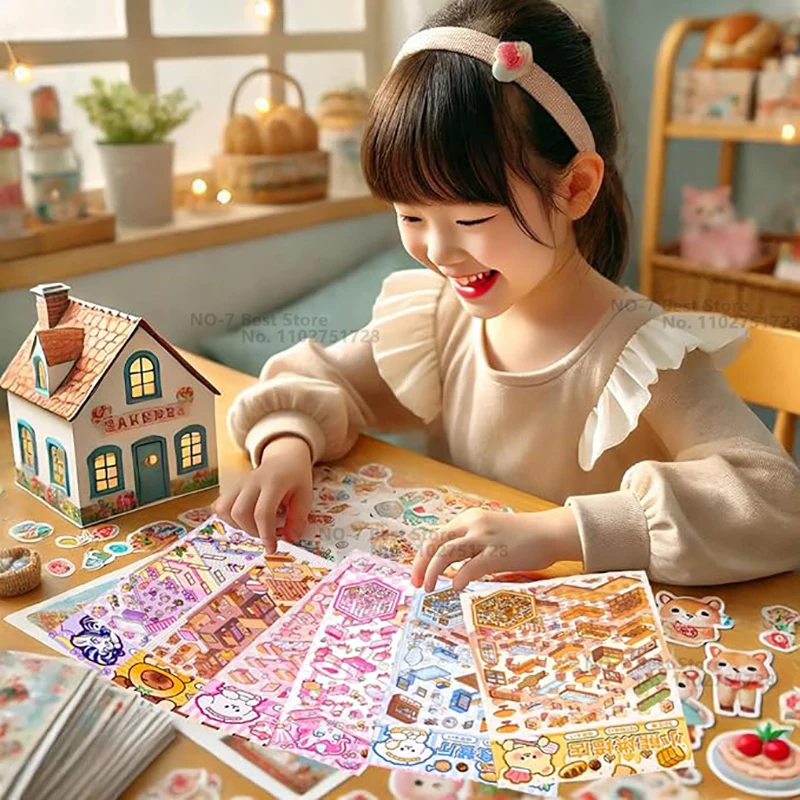 20 ชิ้น 20in1 3D การ์ตูนสติกเกอร์หนังสือ |   ฉาก DIY ของขวัญสร้างสรรค์สำหรับเด็ก อัลบั้มสติกเกอร์แบบพกพาสำหรับงานฝีมือวันเกิดคริสต์มาส ​ ​