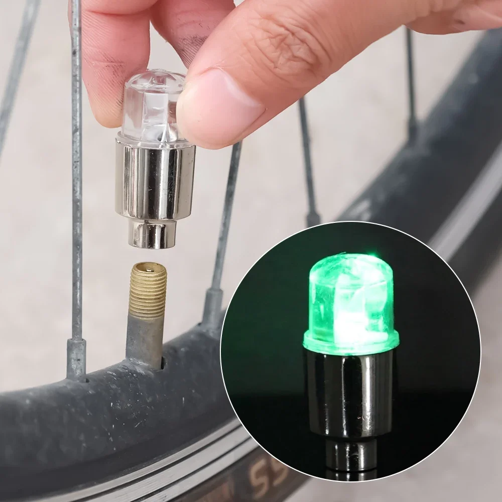 Car Hub Ambient Light Bicycle LED Tire Lights Universal Car Neon Lamp Valve Cover Lights Tire Colorful Flashing Bulb Decor
