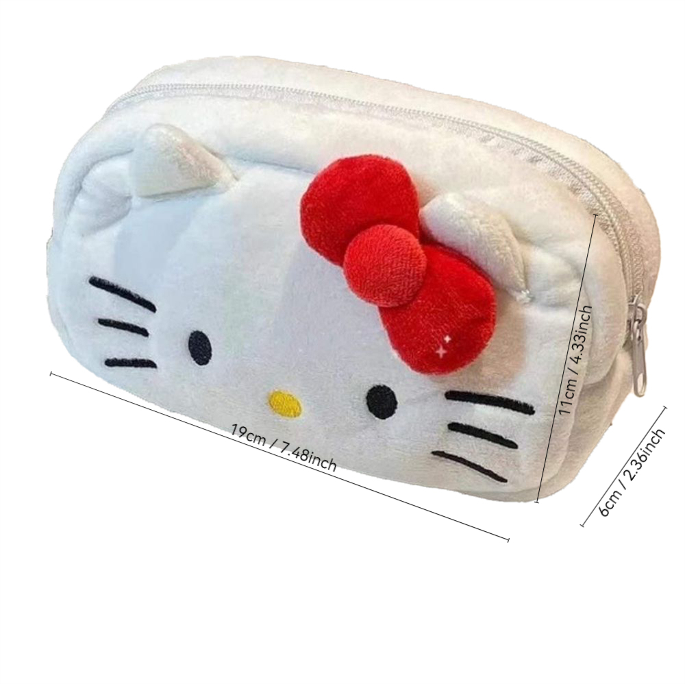 Olá kitty saco de armazenamento de pelúcia sanrio saco de maquiagem lápis caso dos desenhos animados estudante saco de papelaria menina saco de maquiagem presente de aniversário