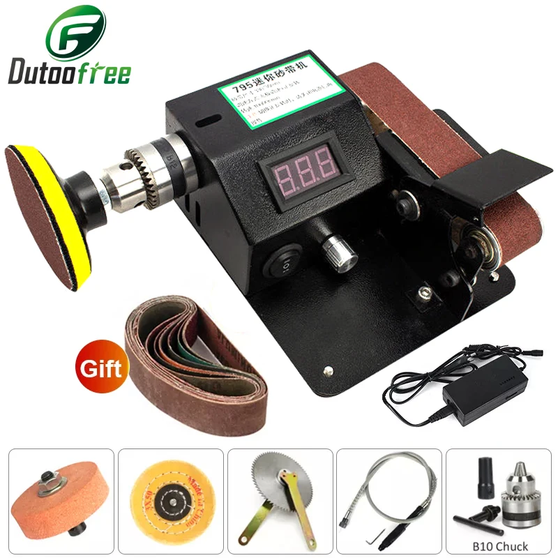 Amoladora de 110V/220V, lijadora de banda eléctrica, pulidora DIY, lijadora de correa de Motor 775/795, amoladora, afilador de cuchillos, accesorios opcionales