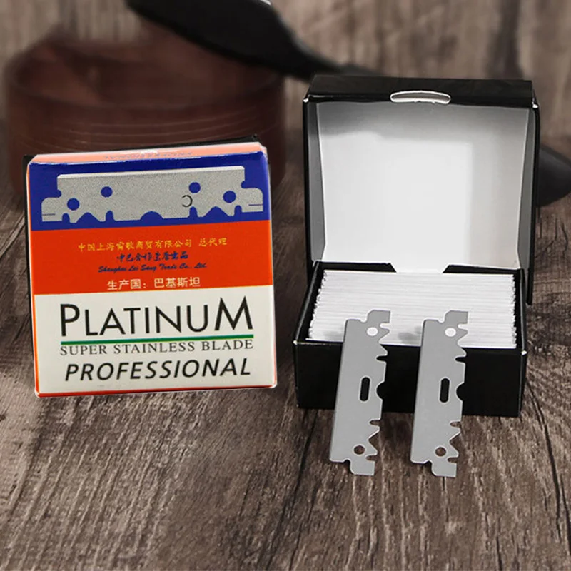 10/100 Lama di rasoio Lama di rasoio in acciaio inossidabile Accessori per rasoio da uomo Rasoio manuale Strumenti per rasoio con lama a doppia faccia