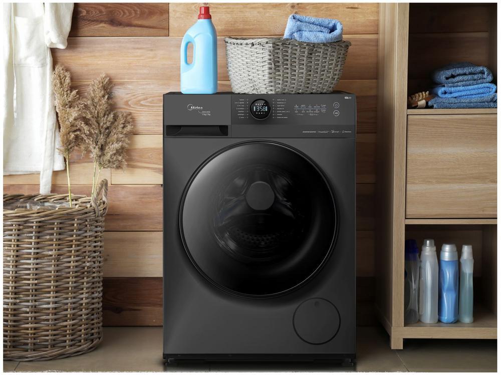 Lava e Seca Midea 11Kg Smart Wi-Fi HealthGuard 14 Programas Titanium MF200D110WB - 110V