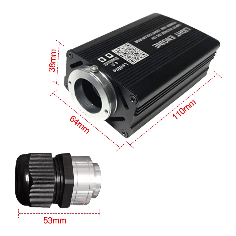 12W RGBW Starry Sky Car Star Ceiling Light Fiber Optic Light APP Control Star Roof Interior Atmosphere Light Car Home Decor