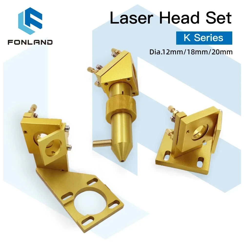FONLAND K Series CO2 Mini Laser Head Set D12 18 20 Lens for 2030 4060 K40 Laser Engraving Cutting Machine