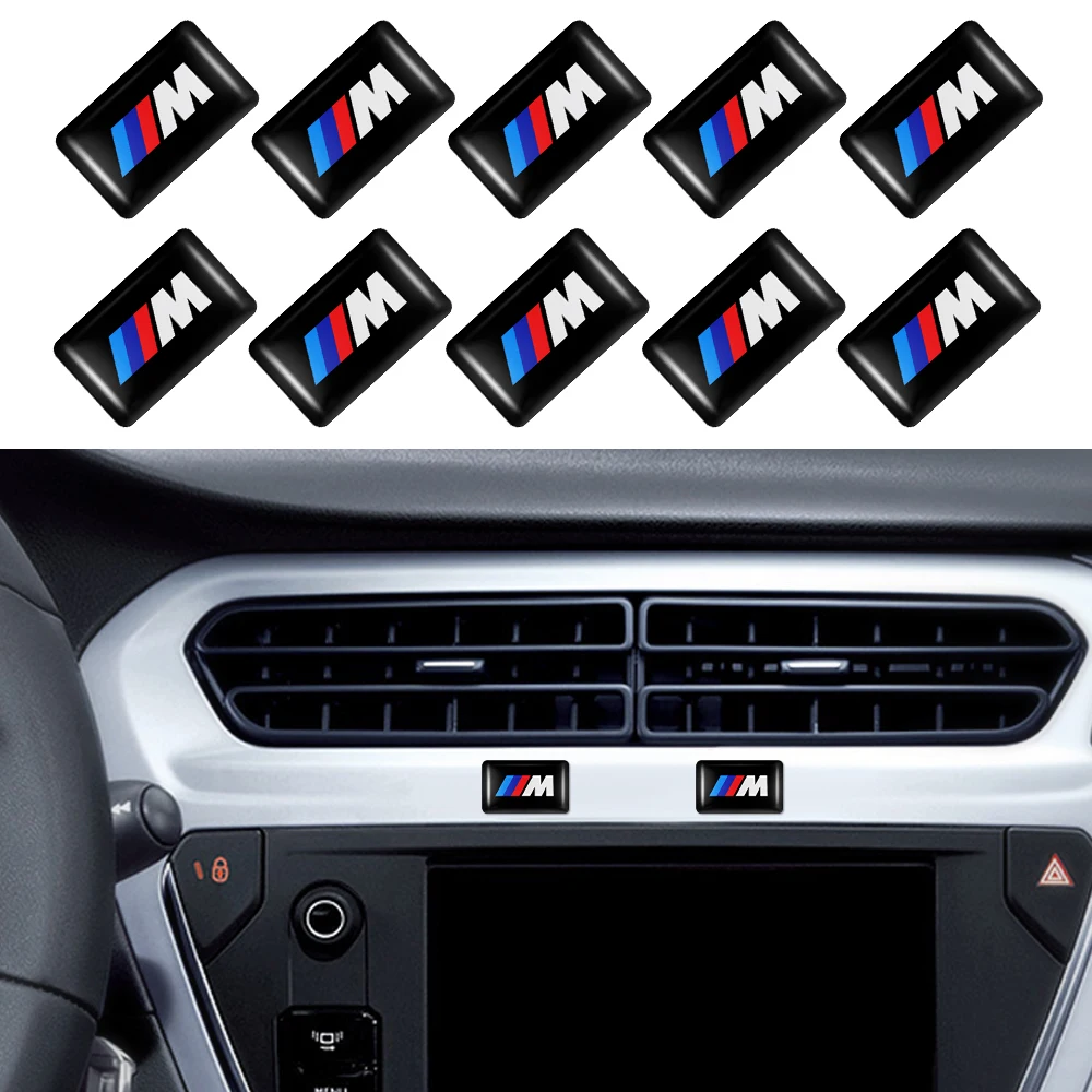 5/10/15 Uds. Pegatinas 3D con logotipo de coche, tablero de Audio para volante, accesorios para automóviles para Bmw M1 M E46 E90 E60 F30 F10 E36 G20 E92 E91