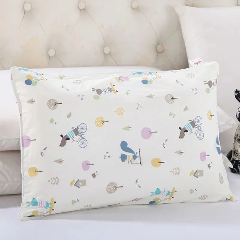 Taie d'oreiller à motif de dessin animé pour enfants, housse anti-poussière, fermeture éclair latérale, 100% coton, garçons, filles, bébé, quatre saisons