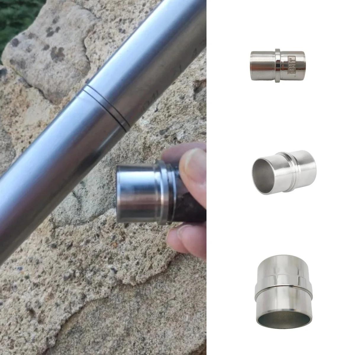 Guardrail de escada de aço inoxidável de alta qualidade, marceneiro nivelado em linha, 180 graus, varanda, corrimão, conector de tubo