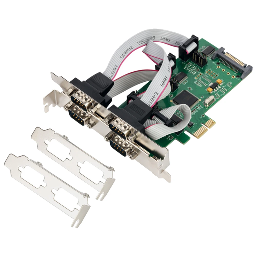 BABQ PCIE-4 직렬 포트 카드 산업용 등급 COM 포트 RS232 신호 1 핀/9 핀 전원 공급 장치 DB9 핀 Wch384 칩셋
