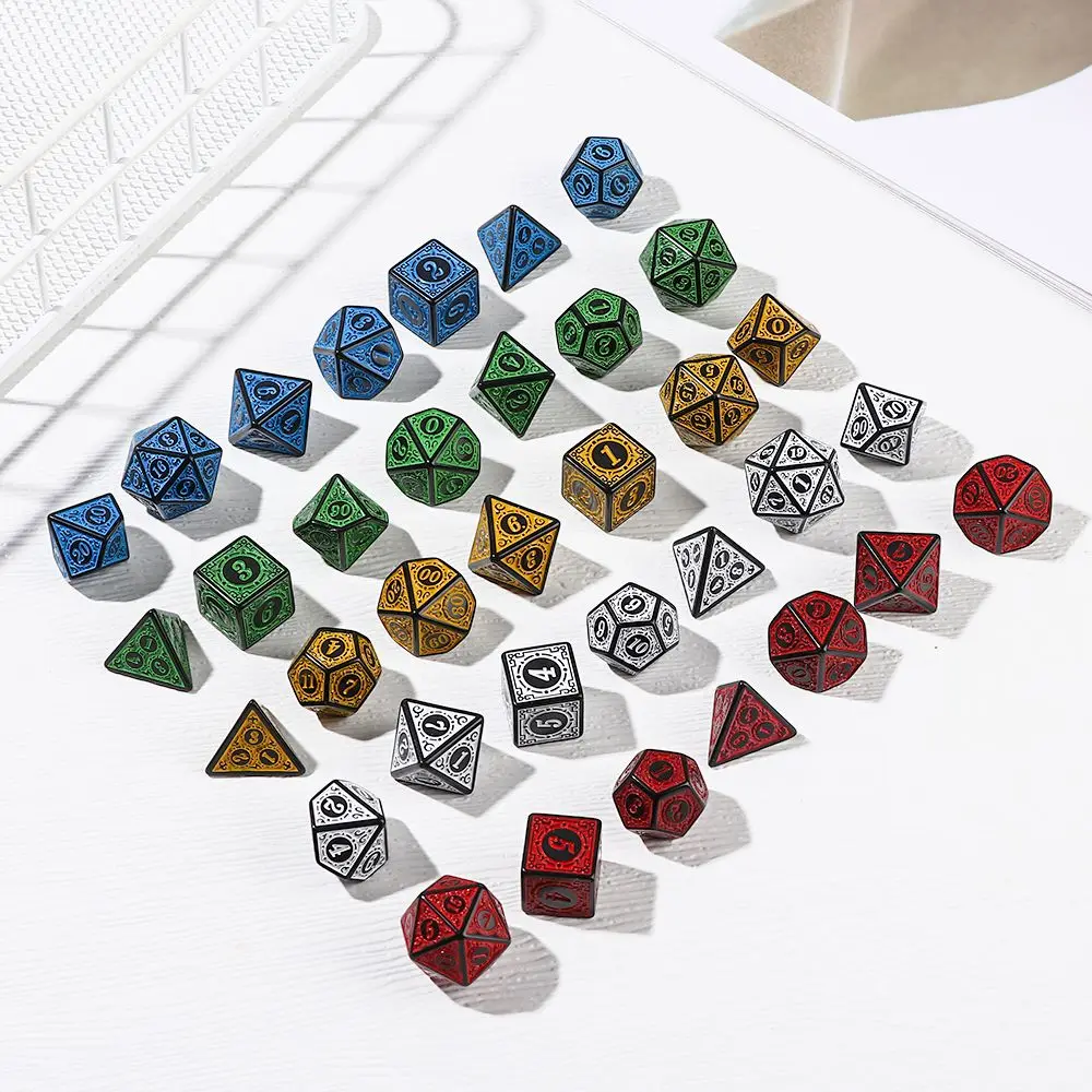 Jeu de dés polyèdres à 7 faces pour TRaf DND, accessoires multi-faces pour jeu de société et de maths