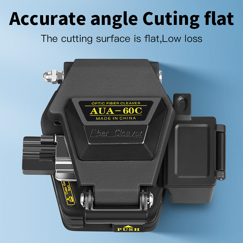 COMPTYCO AUA-60C Fiber Cleaver FTTH Hot Melt / Cold Connection Cutter Fiber Optic Cable Cutting Knife Tool With Waste Fiber Box