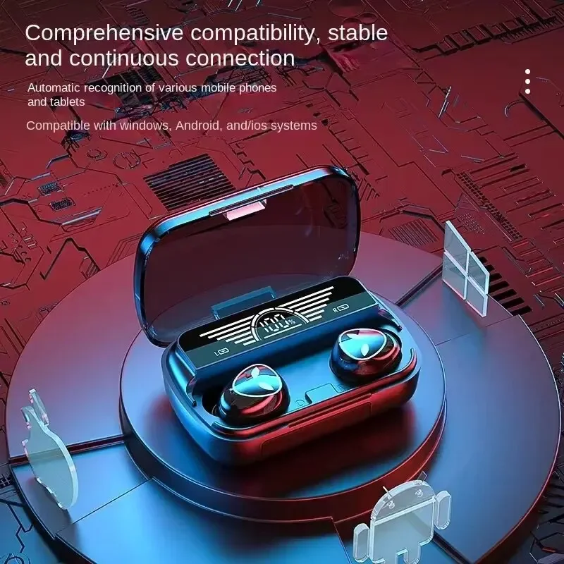 Auriculares TWS con Control táctil inteligente, inalámbricos, compatibles con Bluetooth, pantalla LED resistente al agua con micrófono